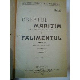 DREPTUL MARITIM  SI  FALIMENTUL (  anul 1928)